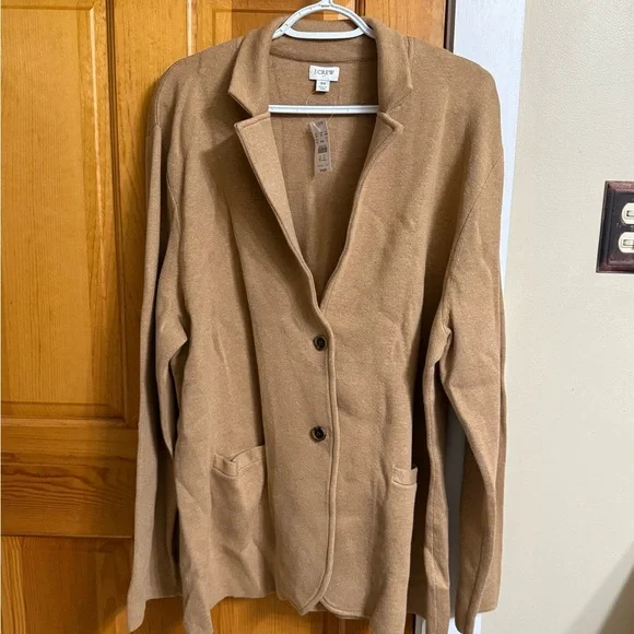 J. CREW Camel Sweater Blazer, NWT 3XL - Picture 2 of 6